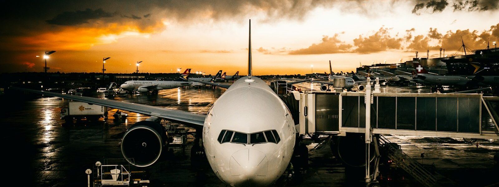 Passenger jet taking off